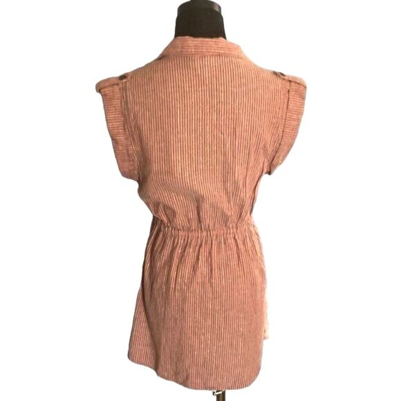 BKE Tunic Peach Striped Cotton Size Medium - Picture 5 of 8